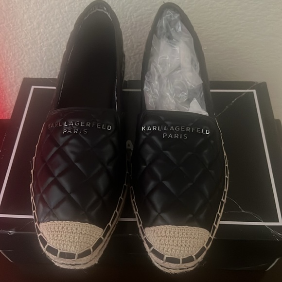 Karl Lagerfield Paris DALIA Quilted Nappa black shoes, size 8.5 M - Picture 2 of 10